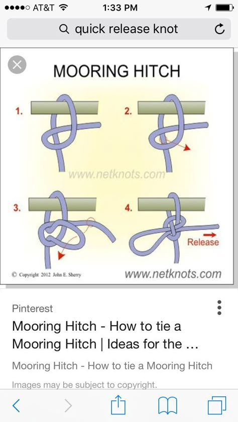 Lead Rope Knots, Quick Release Knot Horses, Boating Knots, Boat Knots, Knot Tying Tutorial, Quick Release Knot, Fishing Knots Tutorials, Scout Knots, Sailing Knots