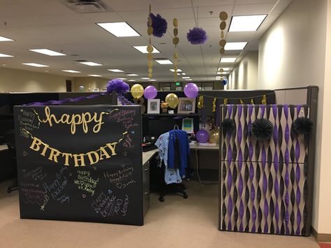 Cubicle Birthday Decor, Birthday Cubicle Decorations, Desk Decor Ideas Office Cubicle, Cubicle Birthday Decorations, Desk Decor Ideas Office, Office Birthday Decorations, Coworkers Birthday, Work Cubicle, Cubicle Decor Office