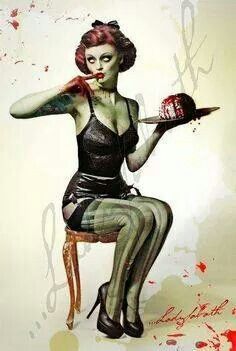 50's zombie lady Zombie Pin Up, Arte Zombie, Halloween Pin Up, Arte Pin Up, Zombie Art, Pin Up Photos, Chandler Riggs, Zombie Girl, Psychobilly