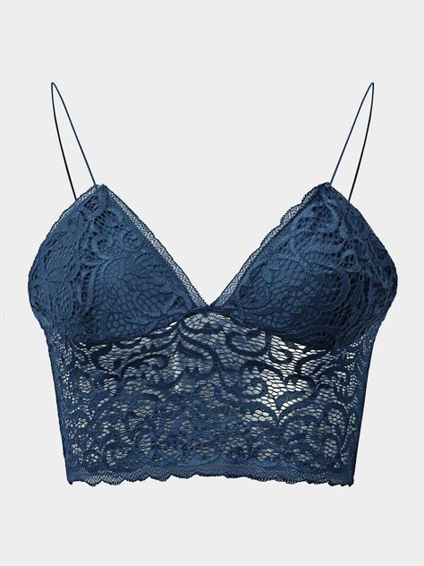 Blue Sexy Bralet with Lace Design - This lingerie set is in comfortable fabric and lace design, reflect your sexy and charming. You will never regret to have it. Purple Bralette, Purple Gothic, One Piece Lingerie, Purple Lingerie, Blue Lingerie, Cute Bras, Red Lingerie, Bustiers, Fashion Chic