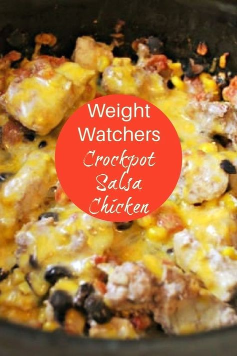 Weight Watchers Salsa, Weight Watchers Chicken Breast Recipes, Weight Watchers Chicken Breast, Crockpot Salsa Chicken, Crockpot Salsa, Low Points Weight Watchers, Weight Watchers Food Points, Salsa Chicken Crockpot, Weight Watchers Crock Pot Recipes