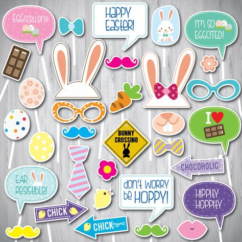 Photobooth Printables, Easter Photo Booth Props, Easter Photo Booth, Easter Photo Props, Photobooth Props Printable, Diy Carnival, Diy Photo Backdrop, Photobooth Props, Library Events