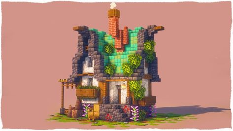 Best Natural 20+ Overgrown Minecraft House Ideas & Tutorial - TBM | TheBestMods Minecraft Elf House Ideas, Minecraft Emerald Build, Minecraft L Shaped House, Minecraft Castle Tutorial How To Build, Fantasy Houses Minecraft, Minecraft Elf Build, Elf House Minecraft, Elf Minecraft Builds, Minecraft Fantasy Starter House