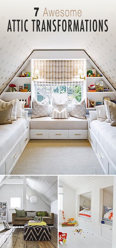 7 Awesome Attic Transformations | OhMeOhMy Blog Attic Room Ideas, Attic Conversion, Attic Space, Attic Bedrooms, Apartment Floor Plans, Attic Renovation, Attic Storage, Attic Spaces, Attic Remodel