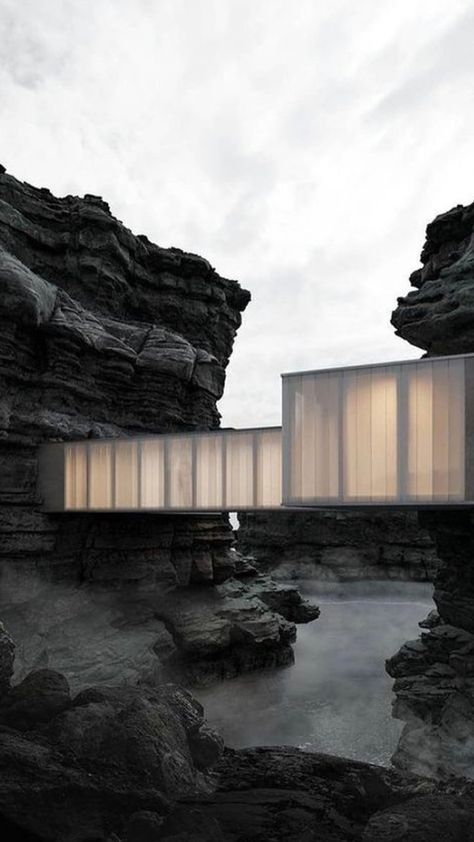 Cliff House Architecture, House On Cliff, Cliff Architecture, Cliff Houses, Cliff Landscape, Cliff House, Architectural Visualization, Ushuaia, Architecture Visualization