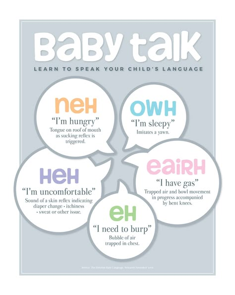 "Baby Talk" Infographic of Dunstan Baby Language on Behance Dunstan Baby Language, Baby Language, Baby Routine, Baby Information, Newborn Baby Tips, Newborn Mom, Baby Life Hacks, Baby Sounds, Baby Talk