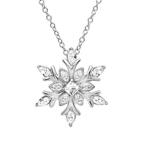 PRICES MAY VARY. Made with SWAROVSKI CRYSTALS .925 Sterling Silver setting and 18 inch chain. Both are hallmarked 925 Snowflake measures 3/4 inch This includes an Amanda Rose branded Box YOUR SATISFACTION IS GUARANTEED : 30 days no questions asked hassle free returns. - Imported Genuine Swarovski Crystal in a sterling silver snowflake on an 18 inch sterling silver chain Winter Necklace, Snowflake Necklace, Cheap Necklaces, Amanda Rose, Snowflake Pendant, Silver Jewels, Trendy Necklaces, Lovely Necklace, Christmas Jewelry