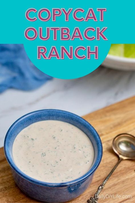 copycat outback ranch recipe pin Outback Ranch Dressing Recipe, Outback Ranch Dressing, Southwest Ranch Dressing, Southwest Ranch, Pizza Ranch, Zesty Ranch, Beef Fajitas, Ranch Dressing Recipe, Jimmy Johns