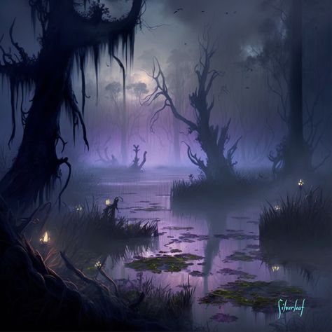 The greeting of the twilight swampy feywild of Hither in Prismeer. Inspired by the DnD source book - The Wild Beyond the Witchlight. Wilds Beyond The Witchlight, The Wild Beyond The Witchlight Artwork, Wild Beyond The Witchlight Aesthetic, Fey Castle, Dark Feywild Aesthetic, Fae Wild Dnd, Dnd Feywild Art, Fey Wild Landscape, Wild Beyond The Witchlight Art