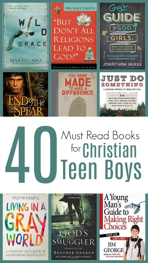 40+ MUST READ Books for Christian Teen Boys #reading #teenlit #christianteen #homeschooling #christianlit Bookmobile Ideas, Books For Teen Boys, Teen Books, Christian Authors, Must Read Books, Kid Books, Homeschool Books, Books Reference, Read Alouds