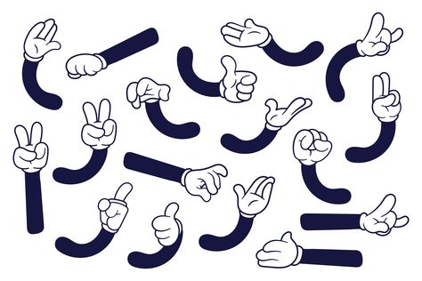 Retro Cartoon Hands Different Gestures Comic Hands, Hands Cartoon, Cartoon Shapes, Board Game Themes, Cartoon Hands, Clip Art Design, Shirts Pillows, Retro Cartoon, Game Themes