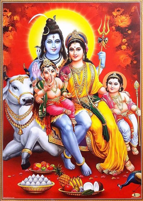 Shiva Family - Lord Shiva with Parvati Ganesh Murugan  (via ebay: Indian_ash) Lord Shiva With Parvati, Shiva With Parvati, Lord Murugan Wallpapers, Shiva Family, Shiva Parvati, Lord Siva, Shiva Parvati Images, Lord Hanuman Wallpapers, Lord Shiva Hd Wallpaper