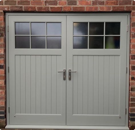 Painted Garage Exterior, 1930s Garage Door, Garage Door Colours, Garage Bedroom Conversion, Garage Doors Uk, Country Front Door, Barn Style Garage, Garage Door Colors, Garage Entryway