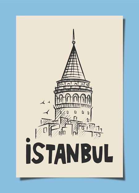 Istanbul galata tower old paper linear i... | Premium Vector #Freepik #vector #drawing #galata #sketch #turkish Istanbul Sketch Drawings, Turkish Illustration, Monuments Drawing, Istanbul Sketch, Drawing Istanbul, Simple Architecture Drawing, Istanbul Drawing, Turkish Drawing, Turkey Drawing