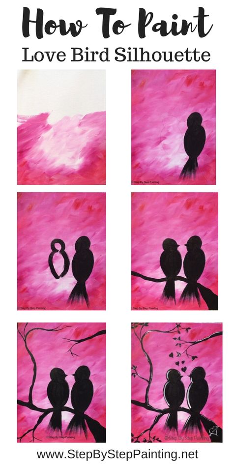 Learn to paint and easy acrylic painting tutorial. Beginners lesson. Tutorial includes traceable of love birds. Diy Painting For Couples, Love Painting Ideas For Him Easy, Love Drawing Inspiration, Easy Traceable Drawings To Paint, Paintings About Love Easy, Painting Ideas On Canvas Birds, East Painting Ideas Beginners Canvas, February Painting Ideas Canvases, Simple Love Painting Ideas