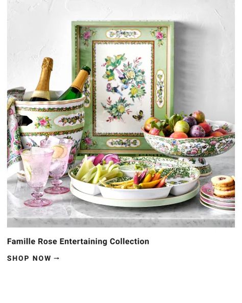 Famille Rose Entertaining Collection > Piece Layers, Porcelain Designs, Champagne Bucket, Rose Champagne, Kids Pottery, Champagne Buckets, Bar Glassware, Easter Shopping, Utensil Holder