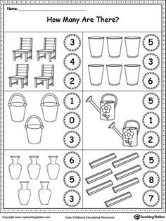 **FREE** Count the Objects in Each Group Worksheet. Practice counting and identifying numbers 2, 3, 4, 5, 6, and 7 with this printable worksheet. Identifying Numbers, Learn Numbers, Counting Worksheets, Prek Math, Preschool Math Worksheets, Worksheet For Kids, Counting Numbers, Numbers Kindergarten, Math Counting