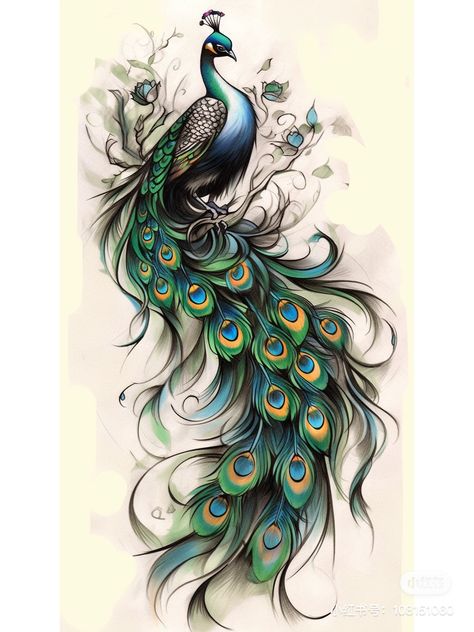 Peacock Tattoo Drawing, Peacock Tattoo For Women, Peacock Hip Tattoo, Peacock Tattoos For Women, Peacock Back Tattoo, Pavo Real Tattoo, Peacock Tattoos, Peacock Tattoo Thigh, Peacock Thigh Tattoo For Women