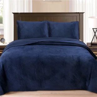 Quilts, Coverlets, & Sets You'll Love in 2023 - Wayfair Canada Blue Bedspread, Daybed Bedding, Basket Weave Pattern, Boys Bedding, King Bedding Sets, Teen Bedding, Girl Beds, Quilted Coverlet, Blue Quilts