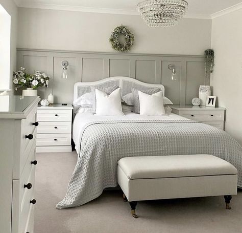 Sage Bedroom, Grey Bedroom Decor, Sage Green Bedroom, Bedroom Panel, Bedroom Renovation, Grey Bedroom, Green Bedroom, Redecorate Bedroom, Bedrooms Decor