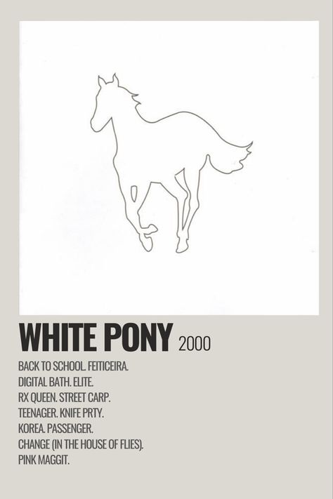 Deftones Music Poster, Album Covers Deftones, Deftones Album Covers, Deftones Polaroid Poster, Deftones Minimalist Poster, Deftones Album, White Pony Deftones Wallpaper, Deftones Album Poster, Room Posters Deftones