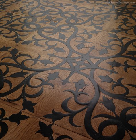 Wooden Inlaid Floors, Opus 10 Diagonale Wood Floor Pattern, Home Flooring, Beautiful Flooring, Stenciled Floor, Unique Flooring, Lifestyle Accessories, Diy Flooring, Painted Floors, Floor Patterns