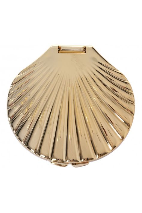 Shell Mirror in GOLD #7892 - colette by colette hayman Golden Mirror, Shell Mirror, Wardrobe Accessories, Makeup Brands, Compact Mirror, Just Girly Things, Dream Clothes, Online Accessories, Old Money