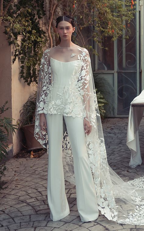 Wedding Dress With Pants, Wedding Dresses Jumpsuit, Hollywood Wedding Hair, Dress With Pants, Wedding Dress Jumpsuit, Old Hollywood Hair, Wedding Pantsuit, Reception Outfits, Old Hollywood Wedding