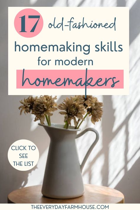 Homemaking Skills List, Homemaking Skills To Learn, Old Fashioned Kitchen Ideas, Home Making Skills, Homesteading Skills To Learn, Homestead Cooking From Scratch, Working Homemaker, Old Fashioned Skills, Housewife Tips