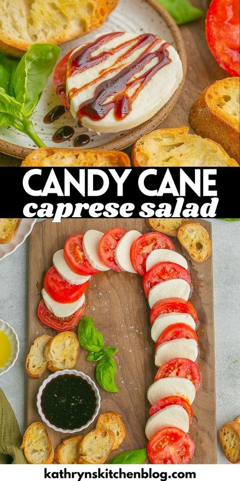 Christmas Candy Cane Caprese (Easy Holiday Appetizer) Caprese Candy Cane, Christmas Appetizers Easy, Favorite Christmas Recipes, Holiday Appetizers Easy, Holiday Appetizers Recipes, Christmas Recipes Appetizers, Holiday Appetizer, Star Food, Holiday Appetizers