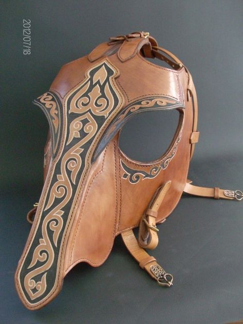 Horse Archer, Mounted Archery, Medieval Horse, Horse Mask, Horse Armor, Horse Costumes, Horse Bridle, Horse Gear, Leather Armor