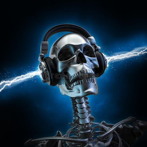 Headphones Tattoo, Skull Headphones, Halloween Playlist, Headphones Design, Music Wall, Soul Music, Stock Photography Free, Fall Out Boy, Photo Images