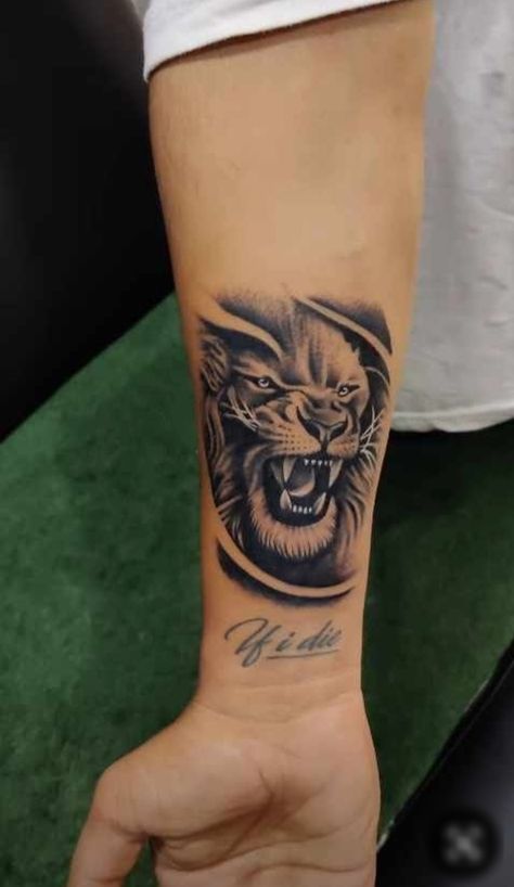 Tattoo Designs Men Small Hand, Lion Tattoo Design Forearm, Surya Tattoo, Lion Tattoo Men, Lion And Rose Tattoo, Simple Lion Tattoo, Om Earrings, Tattoo Design For Hand, Mens Lion Tattoo