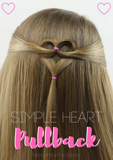 Need a cute Valentine's Day heart hairstyle but don't have much time? Try this quick and easy heart pullback hairstyle from BabesInHairland. Love is in the hair with this cute Valentine's Day hairstyle. #hair #valentinesday #hearthair #hearts #loveisinthehair Valentines Hairstyles, Easy Hairstyles For Kids, Valentine Hair, Day Hairstyles, Color Rubio, Long Hair Ideas, Couple Tattoos Unique, Eyeshadow For Blue Eyes