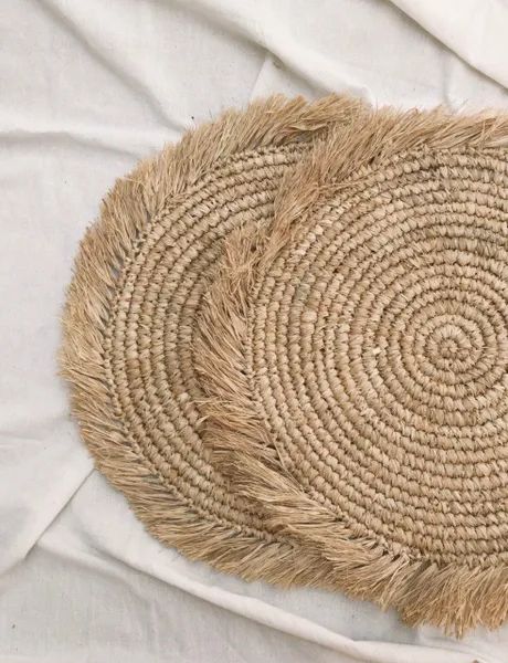 Fringe Charger - Blossom Farm Rentals Rope Placemats, Boho Placemats, Table Chargers, Natural Placemats, Flower Placemats, Wicker Placemats, Straw Placemats, Soft Kitchen, Placemats For Round Table