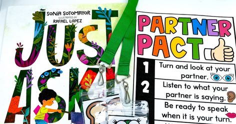 Do you assign partners in your classroom?  Partner talk is one of the most effective strategies you can use in your classroom.  For partn... Partner Games For Kids, Accountable Talk Posters, Partner Talk, Accountable Talk, Teaching Empathy, Teacher Portfolio, Turn And Talk, Partner Games, Accountability Partner