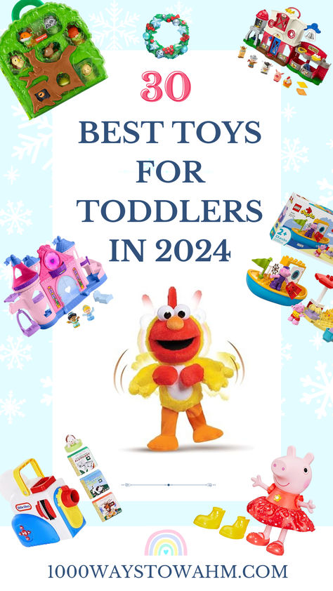 Promotional Image for a Blog Post Titled "Shop the 25 Best Toys for Toddlers in 2024" Outdoor Toys For Two Year Olds, Best Gifts For Toddlers, Best Toys For Toddlers, Elmo Toys, Little People Toys, Play Doh Toys, Toys Dinosaur, Best Toddler Gifts, Blue Toys