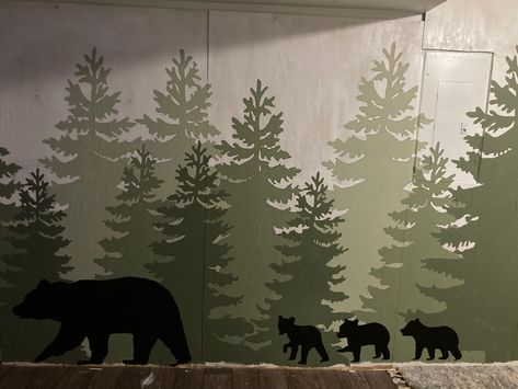 Diy Forest Mural Nursery, Nursery Forest Mural, Forest Mural Nursery, Diy Forest Mural, Romantic Cabin Bedroom, Forest Mural Kids Rooms, Wilderness Mural, Woodland Wall Mural, Childrens Wall Murals Forest