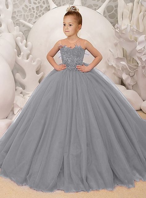 Silhouette:Princess,Ball Gown; Hemline / Train:Sweep / Brush Train; Closure:Zipper UP; Fully Lined:No; Category:Flower Girl Dresses; Embellishment:Artificial feather,Ruching; Season:Summer,Spring; Fabric:Tulle,Satin; Sleeve Length:Sleeveless; Tips:Professional dry cleaner only,Colors may vary slightly due to different monitor settings; Occasion:Christmas,Event / Party,Party; Waistline:Natural; Neckline:Jewel Neck; Brand:LAN TING Express; Listing Date:01/21/2022; Bust:; Dress Length:; Hips:; Wais Beautiful Gowns Princesses, Old Ball Gowns, Princess Dresses Kids Ball Gowns, 10 Years Girl Dress, Cute Prom Dress, Prom Dress Satin, Poofy Dress, Dress Quinceanera