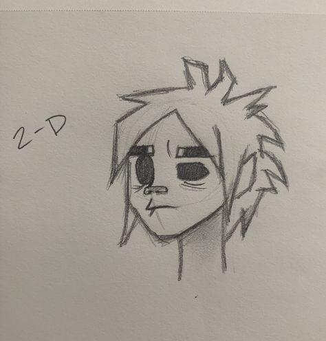 2d Gorillaz Drawing Sketches, 2d Drawing Sketches, 2d Drawing Gorillaz, How To Draw 2d Gorillaz, Sketch Ideas Y2k, Gorillaz Drawing Easy, 2d From Gorillaz, Gorillaz Drawing Style, Weird Stuff To Draw