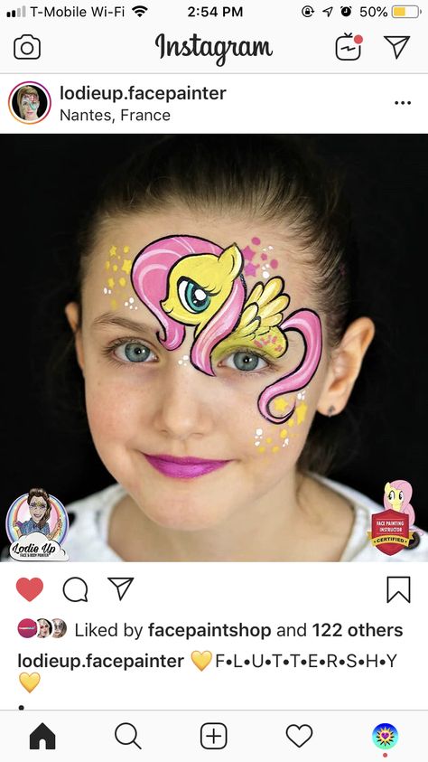 My Little Pony Face Paint, Pony Face Paint, Drawing Refrences, Fluttershy, Face Painting, My Little Pony, Face Paint, Carnival Face Paint, Paint