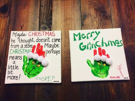 The Grinch Handprint, Grinch Handprint Craft For Kids, Grinch Footprint Craft, Grinch Handprint Ornament, Grinch Footprint Art, Grinch Handprint Craft, Grinch Crafts For Kids, Grinch Handprint, Christmas Crafts For Preschoolers