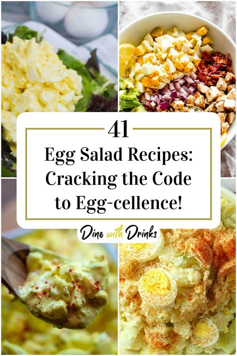 Collage of 4 egg salad recipes. Scrambled Egg Salad, Egg Salad Bagel, Perfect Egg Salad, Crispy Egg Salad, Egg Salad Sliders, Fancy Egg Salad Sandwich, Egg Salad Variations, Fancy Egg Salad, Unique Egg Salad Recipe