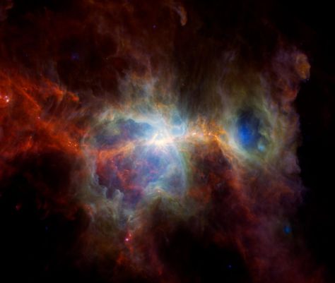 Orion Nebula in Infrared Stellar Nebula, Spitzer Space Telescope, Orion Constellation, Planetary System, Giant Star, Star Formation, Orion Nebula, Nasa Jpl, Dark Energy