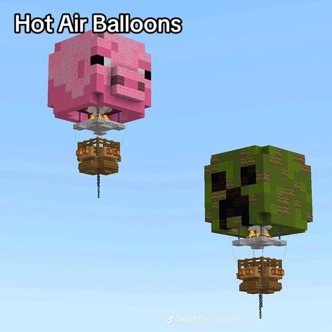 Minecraft Hot Air Balloon, Buildings In Minecraft, Case Minecraft, Minecraft Statues, Rumah Minecraft Sederhana, Bangunan Minecraft, Minecraft Farm, Minecraft Cottage, Minecraft House Tutorials