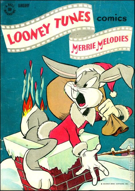 Warner Bros Cartoons, Dell Comic, Christmas Comics, Children's Comics, Merrie Melodies, Looney Tunes Cartoons, The Lone Ranger, Christmas Cover, Disney Posters