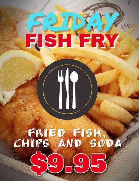 7,650+ customizable design templates for ‘friday dinner plates’ Fish Friday, Friday Dinner, Social Media Posting Schedule, Fish Plate, Flyer Design Templates, Fish And Chips, Fried Fish, Flyer Template, Flyer Design