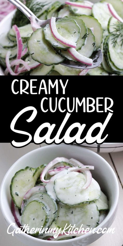 Cucumber Onion Salad, German Cucumber Salad, Salad Veggies, Cucumber Dill Salad, Quick Pickled Red Onions, Creamed Cucumbers, Vegetarian Salad, Cucumber Dill, Quick Salads