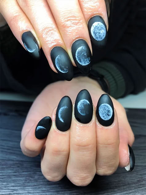 Pop Art Nails, Pink Chrome Nails, Moon Nails, Geometric Nail, Painted Nail Art, Glass Nails, Two Fingers, Black Moon, Festival Nails