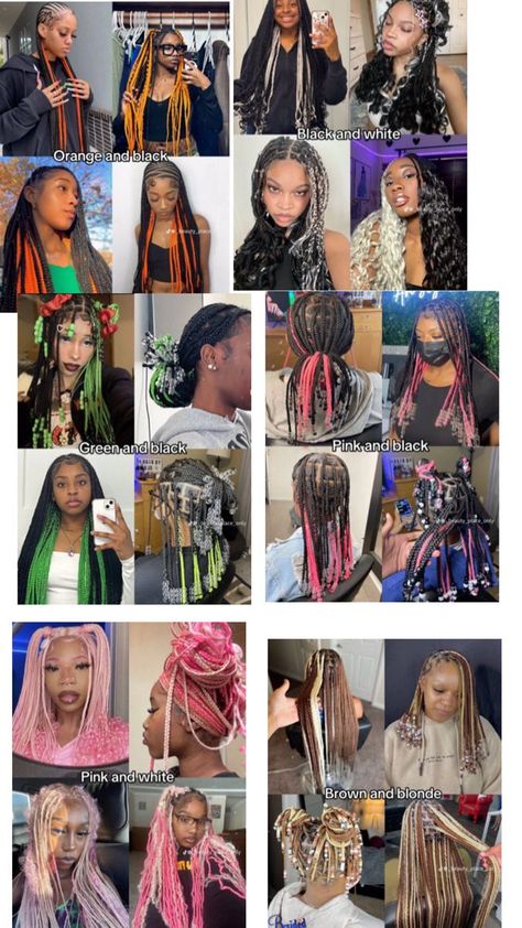 Quick Curly Hairstyles, Peekaboo Hair Colors, Cute Box Braids, Short Box Braids Hairstyles, Braided Hairstyles For Black Women Cornrows, Peekaboo Hair, Beautiful Black Hair, Big Box Braids Hairstyles, Cute Curly Hairstyles